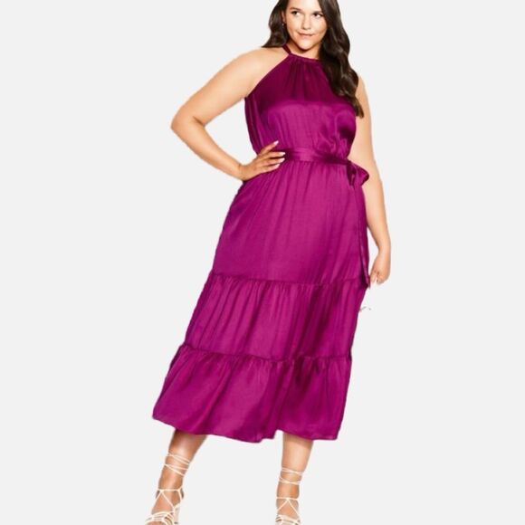 City Chic / Halter Lady Maxi Tiered Dress - Picture 1 of 9